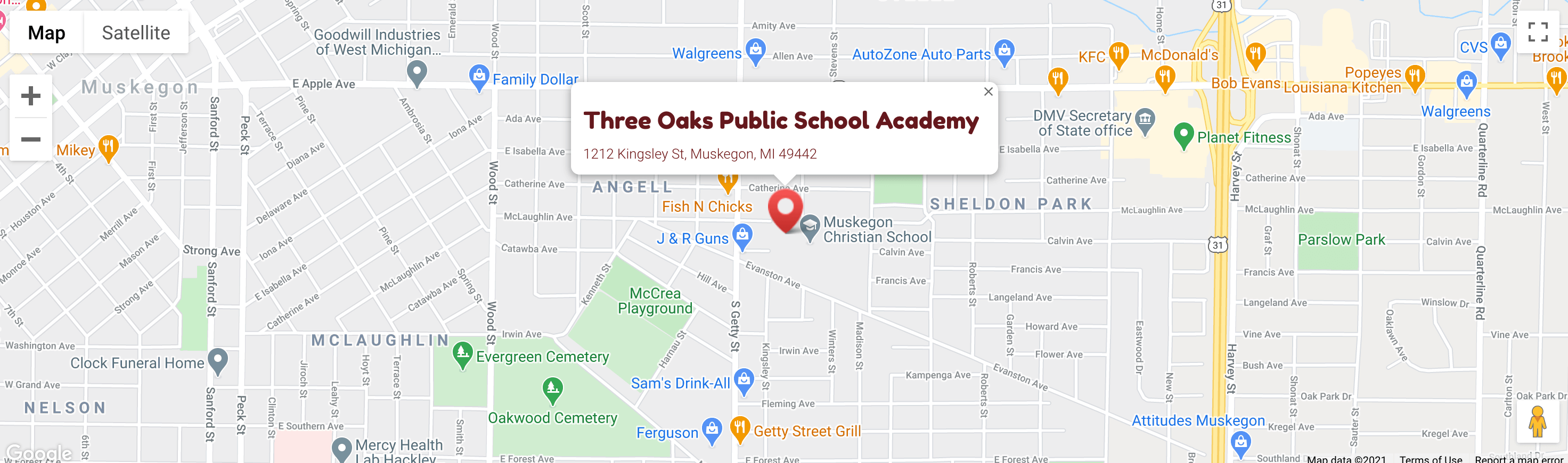 Three Oaks Publich School Academy Map Screenshoot